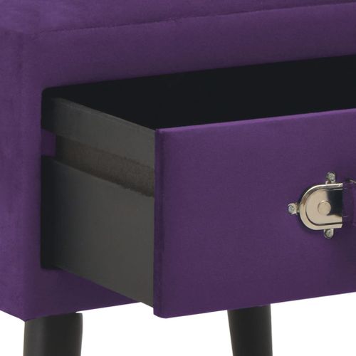 Table De Nuit Chevet Meuble Chambre 2 Pcs Violet Foncé 40x35x40 Cm Velours 1402050