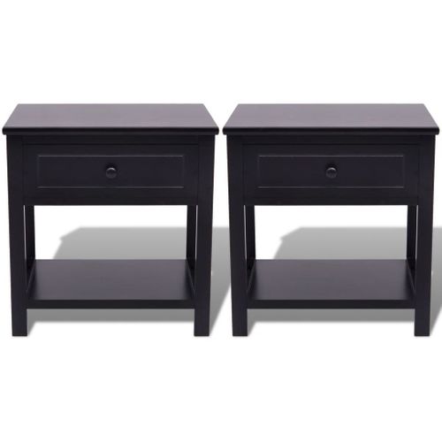 Lot De 2 Tables De Nuit Chevet Commode Armoire Meuble Chambre Mdf Noir 1402045