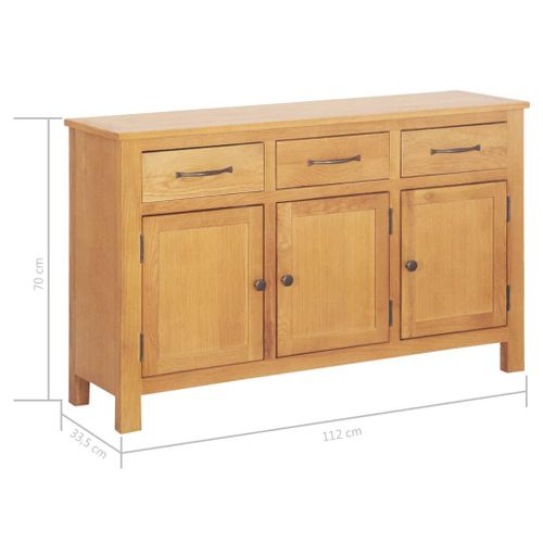 Buffet Bahut Armoire Console Meuble De Rangement 112 Cm Bois De Chêne Massif 4402269