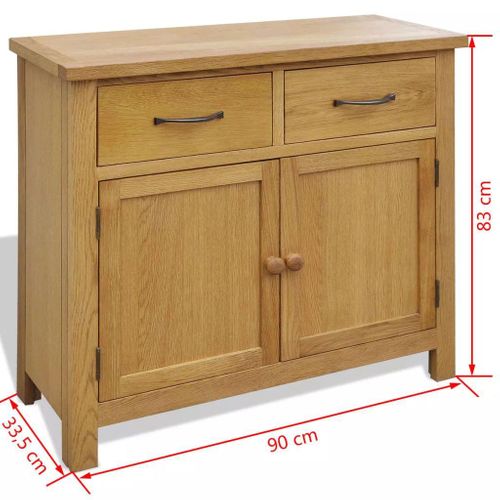 Buffet Bahut Armoire Console Meuble De Rangement 90 Cm Bois De Chêne Massif 4402256