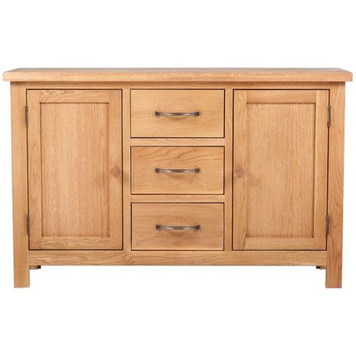 Buffet Bahut Armoire Console Meuble De Rangement Avec 3 Tiroirs 110 Cm Bois De Chêne