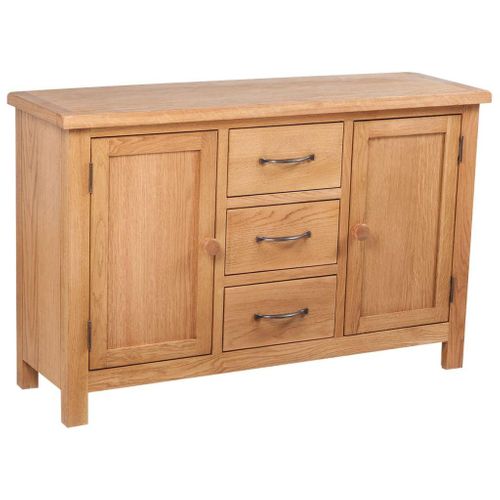 Buffet Bahut Armoire Console Meuble De Rangement Avec 3 Tiroirs 110 Cm Bois De Chêne