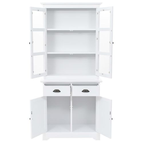 Buffet Bahut Armoire Console Meuble De Rangement Vaisselier Avec 4 Portes Mdf Et Bois