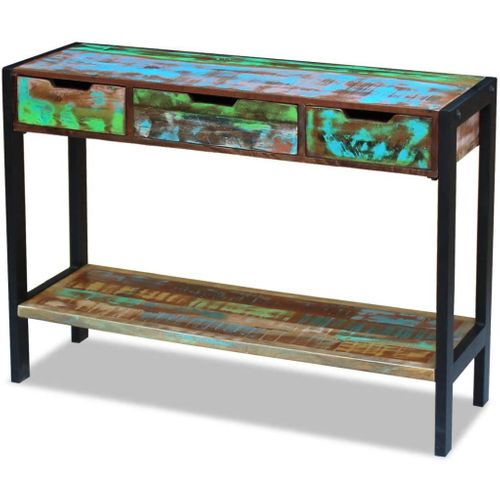 Buffet Bahut Armoire Console Meuble De Rangement 3 Tiroirs Bois De Récupération Massi