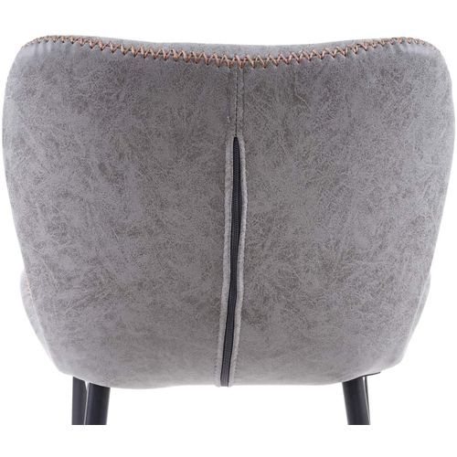 2x Tabourets De Bar En Synthétique Gris Aspect Daim Repose-pieds Tdb04059