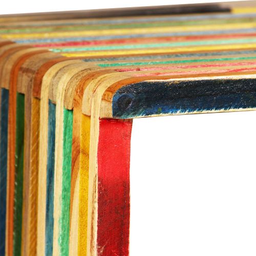 Étagère Armoire Meuble Design Jeu D'étagère Murale 3 Pièces Teck Massif Recyclé Multicol