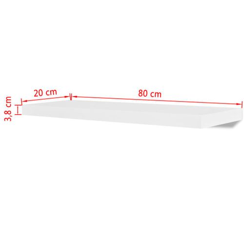 Étagère Design X2 Murales En Mdf Blanc Pour Dvd/livres 2702110/2