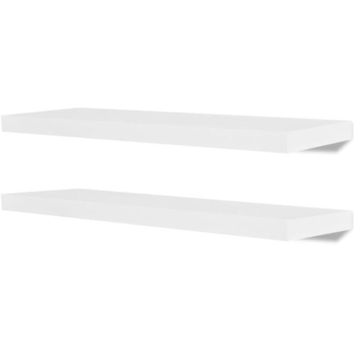 Étagère Design X2 Murales En Mdf Blanc Pour Dvd/livres 2702110/2