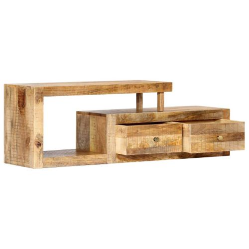 Meuble Télé Buffet TV Télévision Design Pratique 120 Cm Bois Massif De Manguier 25022