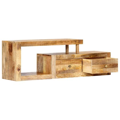 Meuble Télé Buffet TV Télévision Design Pratique 120 Cm Bois Massif De Manguier 25022