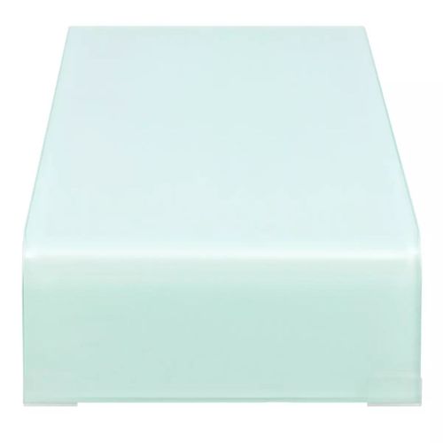 Meuble Télé Buffet TV Télévision Design Pratique Support Pour Moniteur 70 Cm Verre Bl