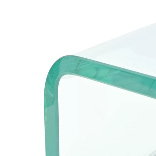Meuble Télé Buffet TV Télévision Design Pratique Pour Moniteur 100 Cm Verre Transparent 2502040