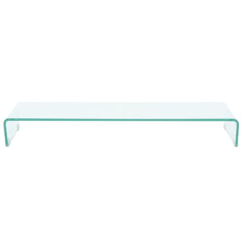 Meuble Télé Buffet TV Télévision Design Pratique Pour Moniteur 100 Cm Verre Transparent 2502040