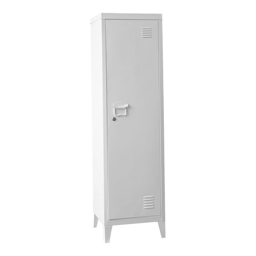 Armoire à Casier Métallique Vérouillable 137 X 38 X 38 Cm Blanc 03_0006360