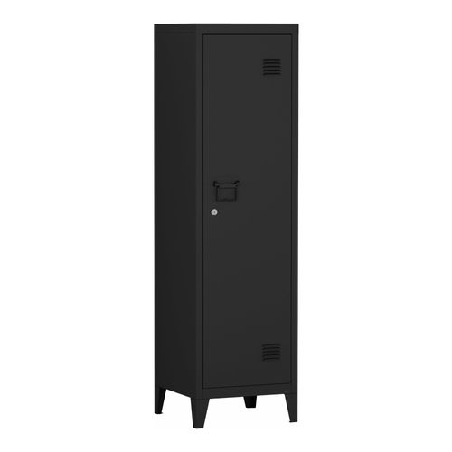 Armoire à Casier Métallique Vérouillable 137 X 38 X 38 Cm Noir 03_0006361