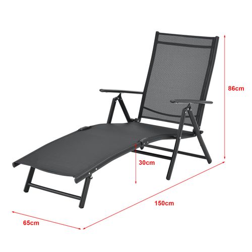 Transat Bain De Soleil Inclinable 160° Bain De Soleil Avec Accoudoirs 150 X 65 X 86 C