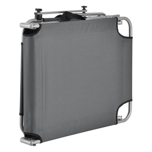 Transat Bain De Soleil Avec Pare-soleil Inclinable Acier Polyester Argenté Mat Gris F