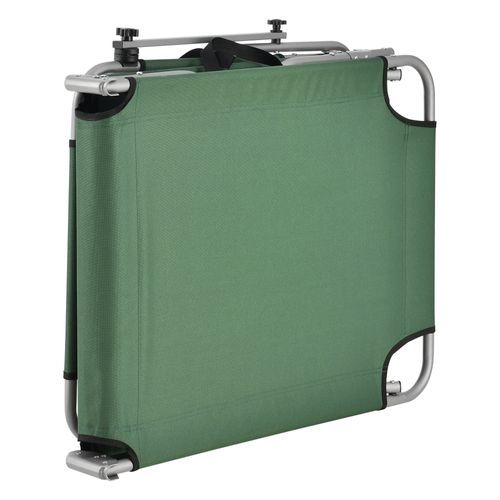 Transat Bain De Soleil Avec Pare-soleil Inclinable Acier Polyester Argenté Mat Vert F