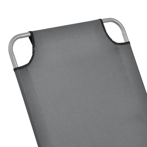 Transat Bain De Soleil Inclinable Acier Polyester Argenté Mat Gris Foncé 03_0006415