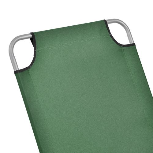 Transat Bain De Soleil Inclinable Acier Polyester Argenté Mat Vert Foncé 03_0006422