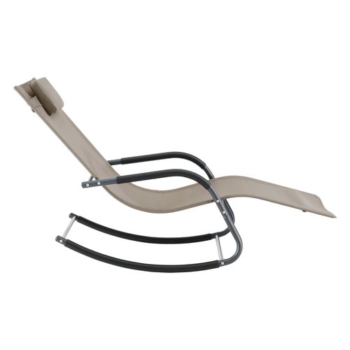 Lot De 2 Bains De Soleil à Bascule Caracena Acier Textile Beige 03_0006425