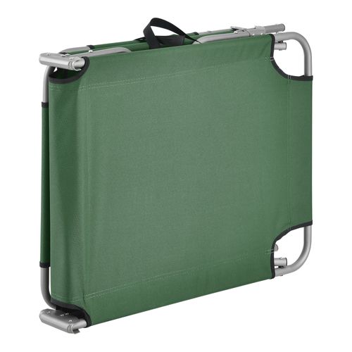 Lot De 2 Transats Inclinables Acier Polyester Argenté Mat Vert Foncé 03_0006432