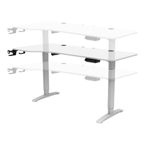 Bureau Poste De Travail Table Électrique à Hauteur Réglable 73 - 118 Cm En Forme De L
