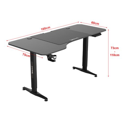 Bureau Poste De Travail Table Électrique à Hauteur Réglable 73 - 118 Cm En Forme De L