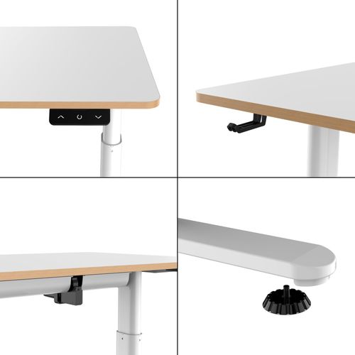 Bureau Poste De Travail Table Électrique à Hauteur Réglable Pour Enfants Ringe 120 X 60 Cm Blanc