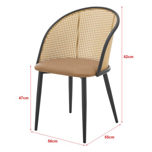 Lot De 2 Chaises De Salle à Manger 82 X 56 X 55 Cm Marron 03_0006724