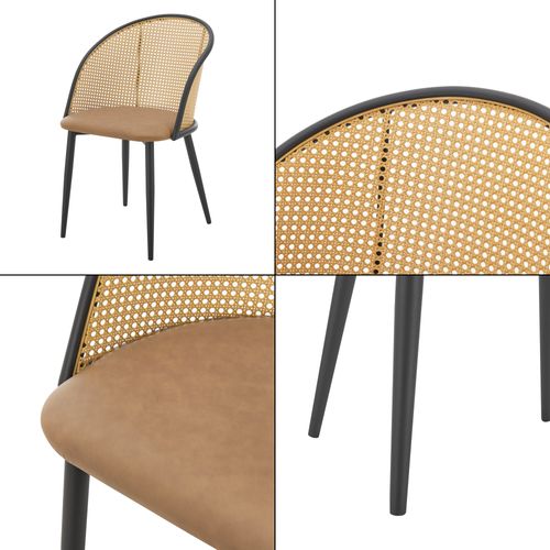 Lot De 2 Chaises De Salle à Manger 82 X 56 X 55 Cm Marron 03_0006724