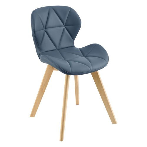 Lot De 2 Chaises Simili 81 X 57 X 49 Cm Bleu 03_0006757