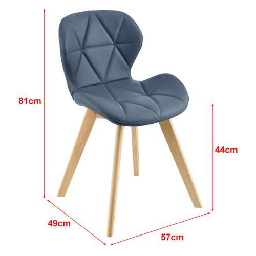 Lot De 2 Chaises Simili 81 X 57 X 49 Cm Bleu 03_0006757