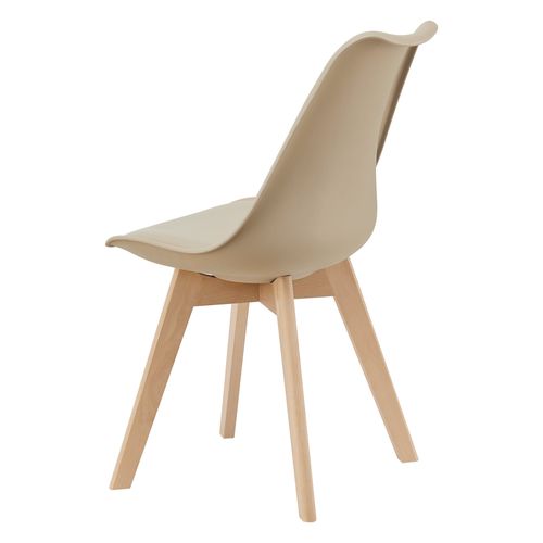 Lot De 4 Chaises De Salle à Manger Simili Hêtre Beige 03_0006760