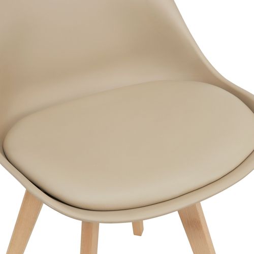Lot De 4 Chaises De Salle à Manger Simili Hêtre Beige 03_0006760