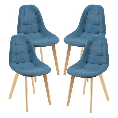 Lot De 4 Chaises De Salle à Manger 86 X 53 X 47 Cm Bleu 03_0006769