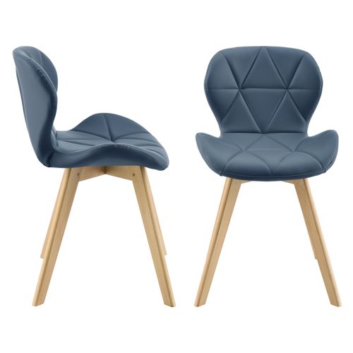 Lot De 4 Chaises Simili 81 X 57 X 49 Cm Bleu 03_0006774