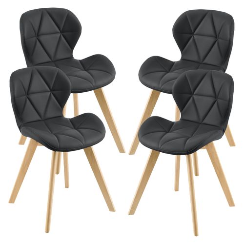 Lot De 4 Chaises Simili 81 X 57 X 49 Cm Noir 03_0006776