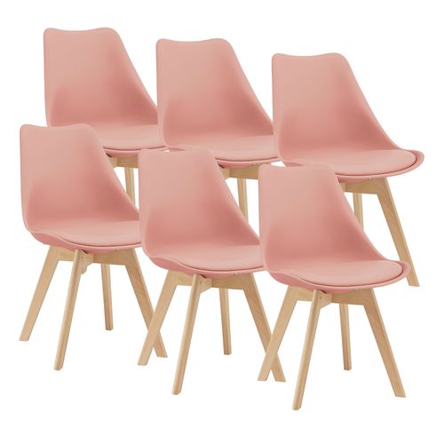 Lot De 6 Chaises De Salle à Manger Fläten Simili Hêtre Rose 03_0006783