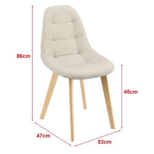 Lot De 6 Chaises De Salle à Manger 86 X 53 X 47 Cm Beige 03_0006785