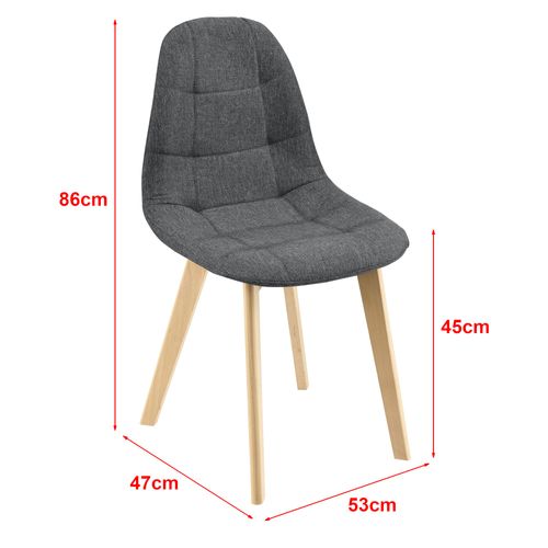 Lot De 6 Chaises De Salle à Manger 86 X 53 X 47 Cm Gris Foncé 03_0006788