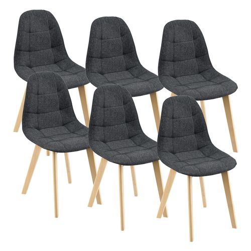Lot De 6 Chaises De Salle à Manger 86 X 53 X 47 Cm Noir 03_0006789
