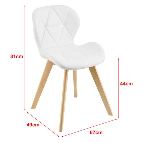 Lot De 6 Chaises Simili 81 X 57 X 49 Cm Blanc 03_0006790