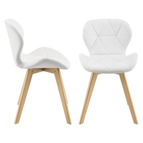 Lot De 6 Chaises Simili 81 X 57 X 49 Cm Blanc 03_0006790