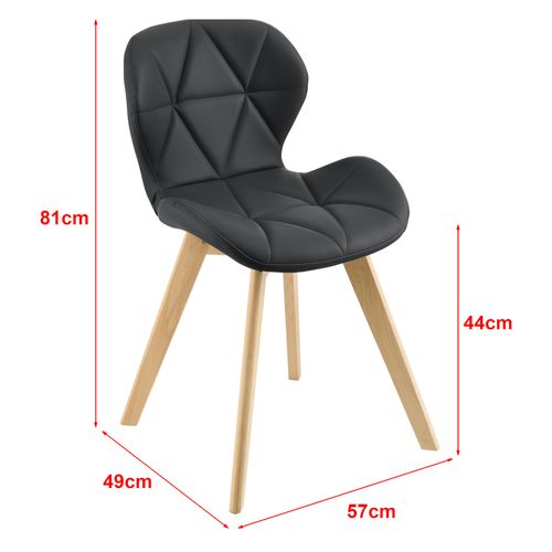 Lot De 6 Chaises Simili 81 X 57 X 49 Cm Noir 03_0006793