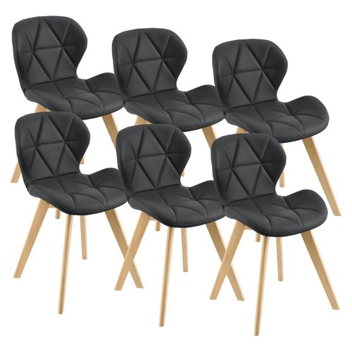 Lot De 6 Chaises Simili 81 X 57 X 49 Cm Noir 03_0006793