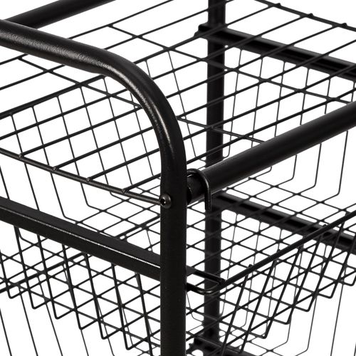 Chariot De Cuisine Roulant 87 X 41 X 31,5 Cm Avec 4 Paniers Noir 03_0006794