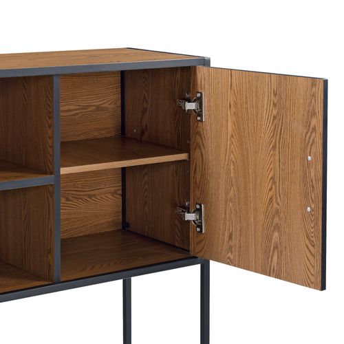 Commode Stylée Meuble De Rangement Pratique Design Motala 90 X 109 X 30 Cm Effet Bois