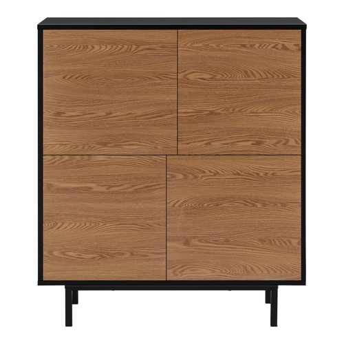 Commode Stylée Meuble De Rangement Pratique Gnosjö à 4 Portes 93 X 80 X 30 Cm Noir Ef