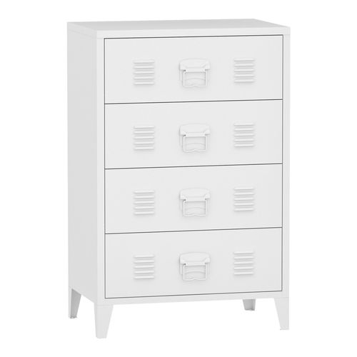 Commode Stylée Meuble De Rangement Pratique Métallique Hämeenlinna Avec 4 Tiroirs Aci
